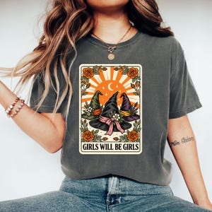 Girl Will Witch Halloween Funny Feminist Basic Vintage T-Shirt