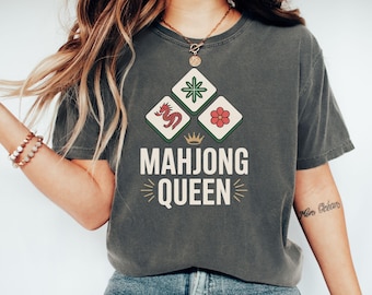 Camiseta, sudadera con capucha de Mahjong Queen, para amantes del Mahjong, noche de juegos, torneo de Mahjong, juego familiar, regalo de Año Nuevo Chino