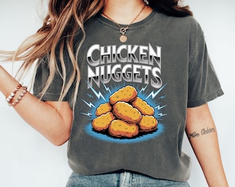 T-shirt kipnuggets, T-shirt foodie, shirt grappig eten, fastfood, cadeau minnaar nuggets, comfortfood, junkfood, lekker T-shirt, snack