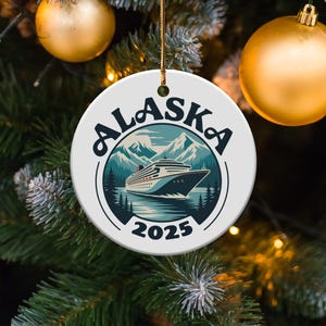 Alaska Cruise Ornament, Personalized Vacation Keepsake, Custom Date Ornament, Cruise Ship Gift for Ocean Lovers, Travel Souvenir