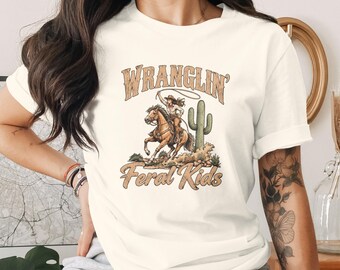 Western Country Rodeo Wranglin Funny Bull Skull Mama T-Shirt