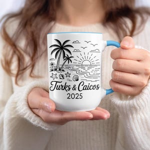 Turks and Caicos Mug, Personalized Vacation Mug, Beach Mug, Honeymoon Mug, Family Trip Mug, Island Mug, Destination Mug, Travel Mug