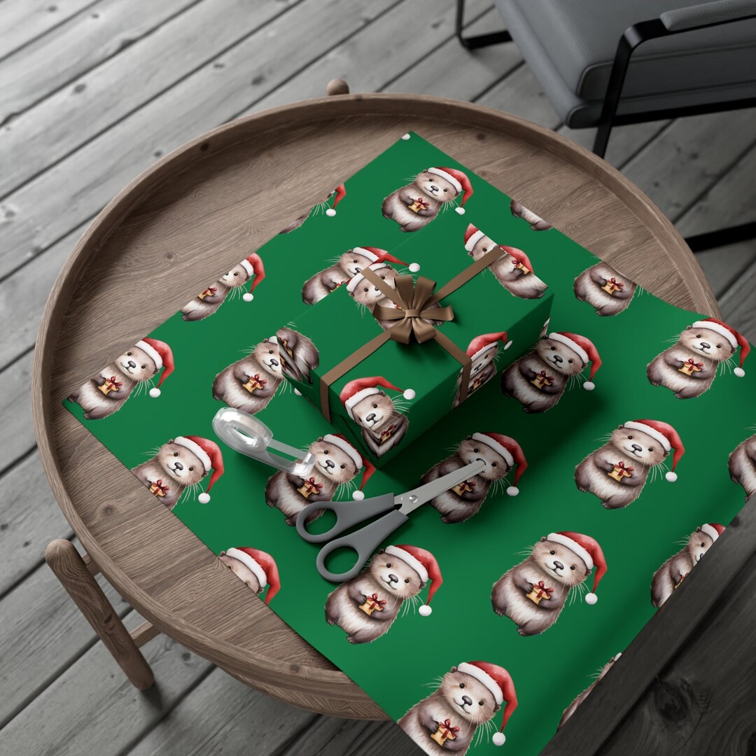 Otter Wrapping Paper Ocean Lover Gift Wrap Sea Themed Birthday Party for Son Daughter Christmas