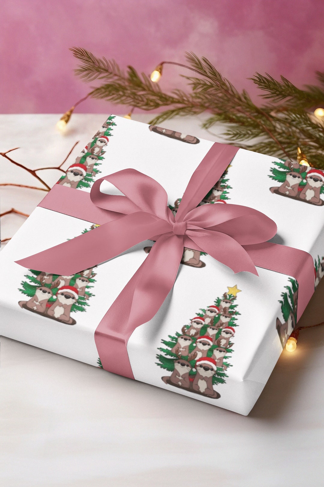 Otter Wrapping Paper Otter Christmas Gift Wrap Cute Ocean Lover Sea Animal Creature Birthday