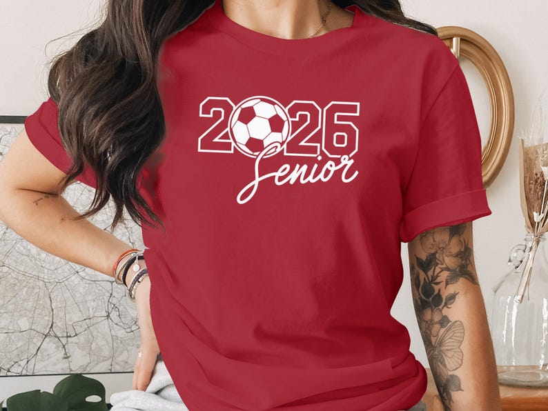 Red 2026 Senior Soccer T Shirt, Graduation Gift for Soccer Players, High School Senior 2026, Class of 2026 Soccer Shirt