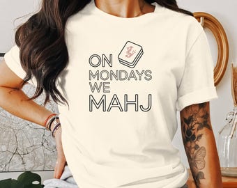 Camiseta, sudadera con capucha y sudadera "Lunes de Mahjong", para noche de juegos, juego familiar, Año Nuevo Lunar, asiático-americano, regalo para amantes del Mahjong