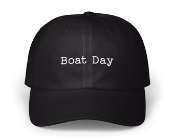 Boat Day Embroidered Hat, Nautical Hat, Boating Vacation Hat, Embroidered Text, Summer Vacation Gift, Lake Life Hat