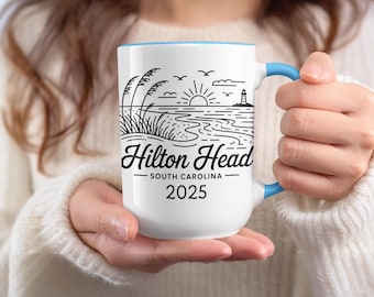 Hilton Head Becher, South Carolina, Urlaubsbecher, Familienausfluggeschenk, Leuchtturmbecher, Hochzeitsgeschenk, Flitterwochen, Jubiläumsbecher, personalisierter Becher