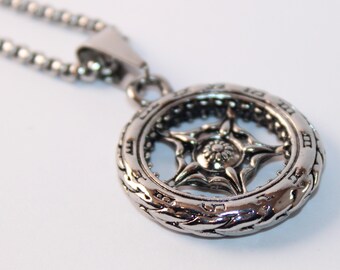 Round Stainless Steel Chain Men's Necklace Punk Style Alloy Jewelry Hip-hop Pendant Necklaces Jewelry Necklace