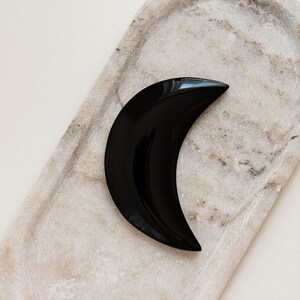 Black Obsidian Moon Crescent