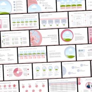 35-Slide Blush Pink Presentation Template | Minimal, Modern Slides for Strategy, Webinar, Town Hall | Canva, PowerPoint & Google Slides