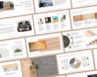 20-Slide Business Presentation Template | Minimal, Modern, Clean Design | Editable for Canva, PowerPoint & Google Slides