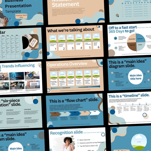 15 Slide Deck Templates | Presentation Template | Pitch Deck Presentation | Strategy Deck | Webinar Slides | Webinar Presentation