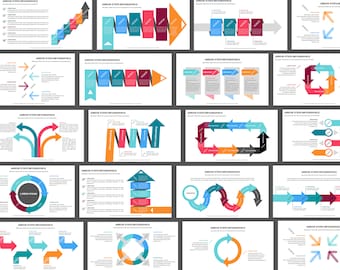 20 Arrow Infographic Templates | Modern, Minimal Presentation Graphics | Editable for Canva, PowerPoint & Google Slides