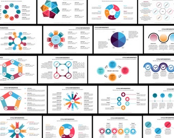 20 Cycle Infographic Templates | Modern, Minimal, Editable Slides for Canva, PowerPoint & Google Slides | Presentation Enhancer