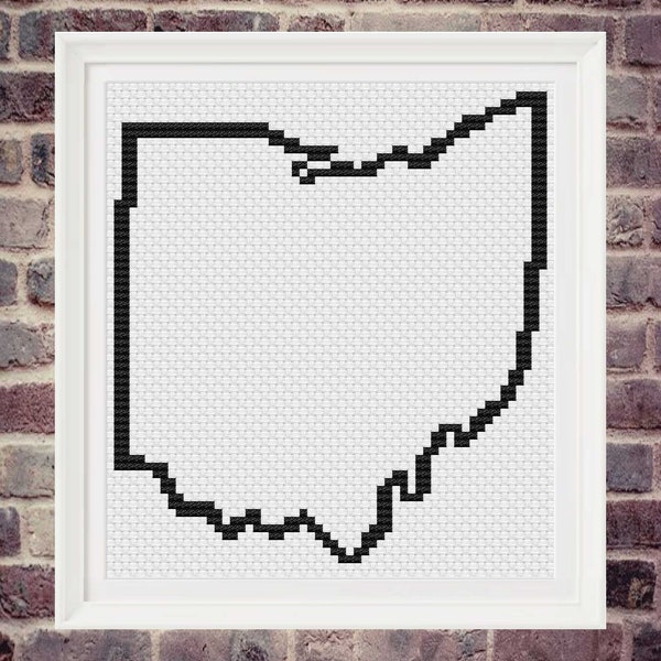 Ohio State Outline Cross Stitch Pattern