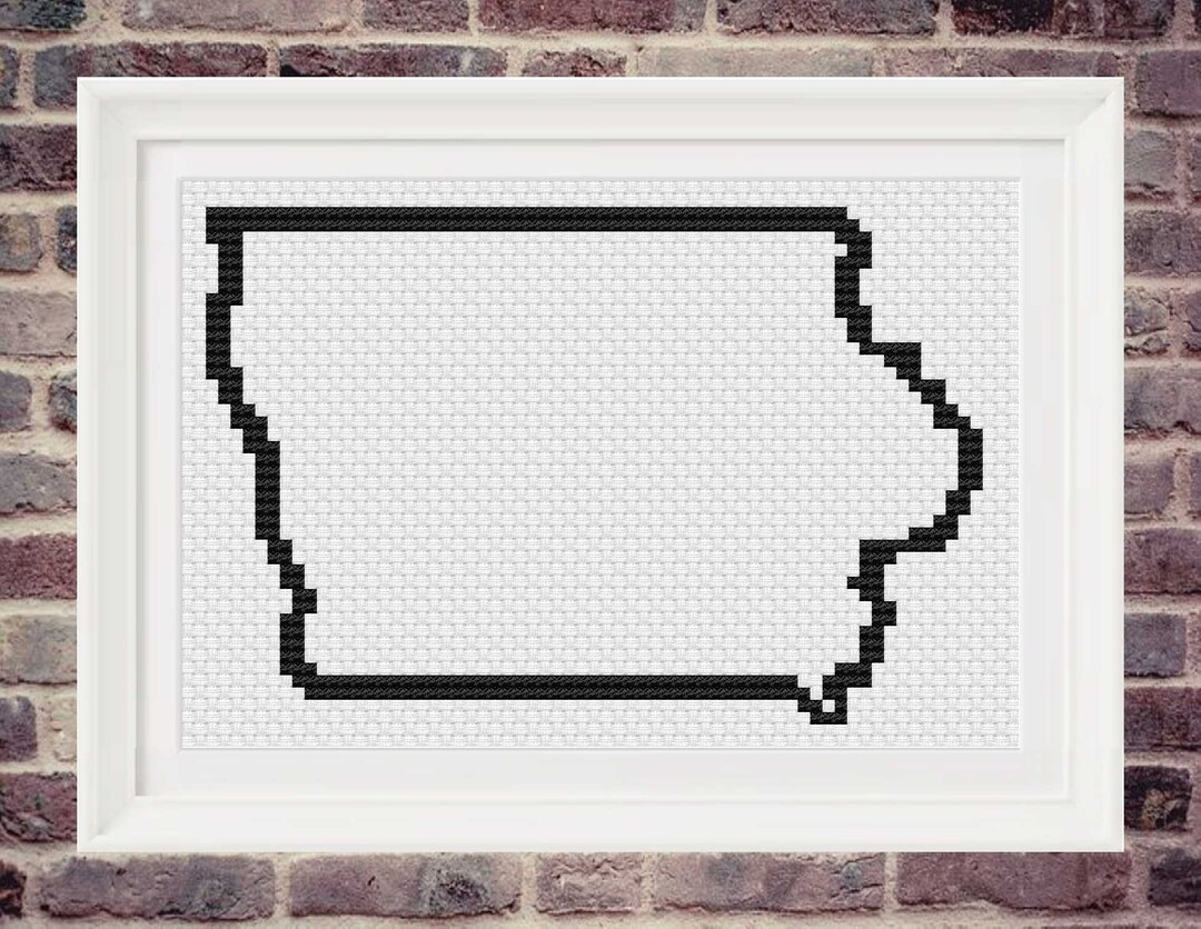 Iowa State Outline Cross Stitch Pattern - Etsy