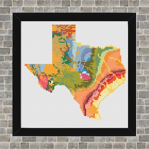 Texas Geology Cross Stitch Pattern