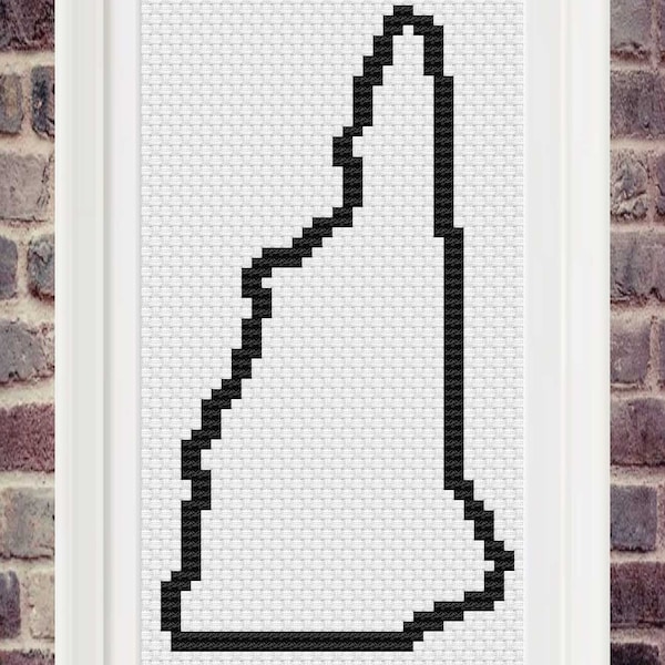 New Hampshire State Outline Cross Stitch Pattern