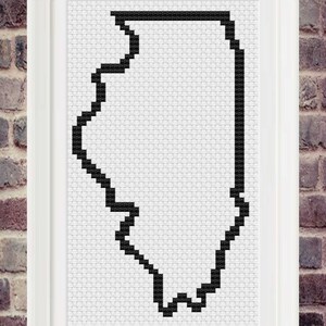 Illinois State Outline Cross Stitch Pattern