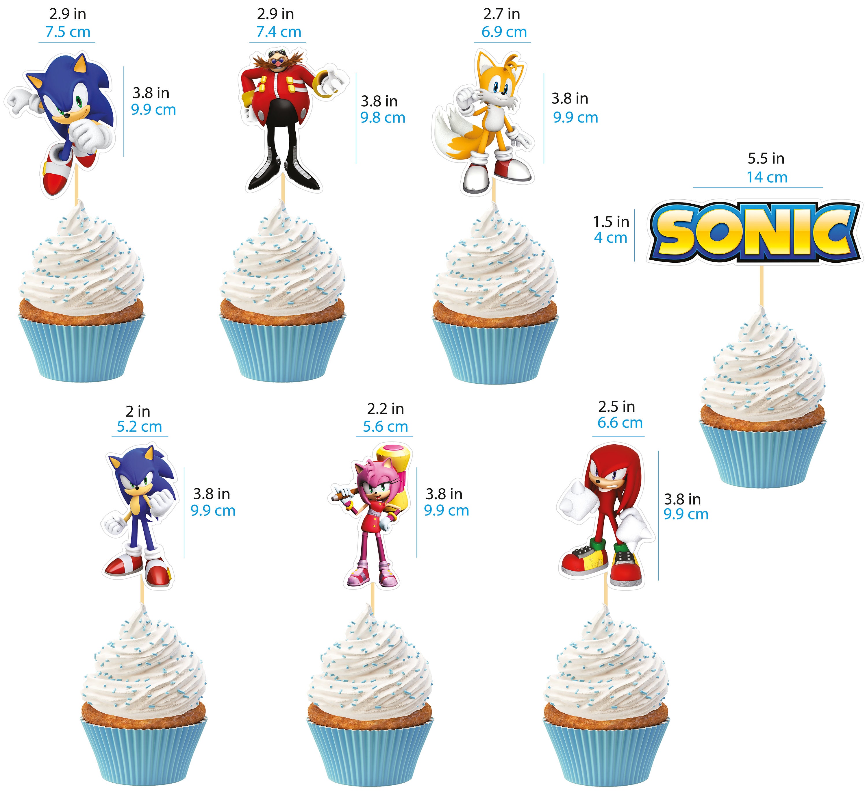 Sonic, printable topper cake – Phigraphic