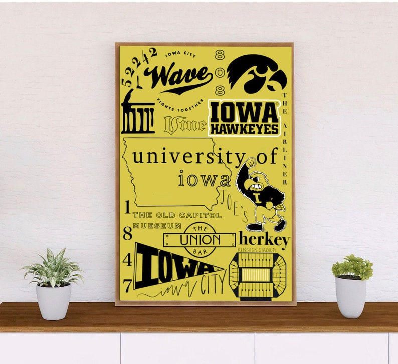 UNIVERSITY of IOWA POSTER Etsy UNIVERSITY of IOWA POSTER Etsy