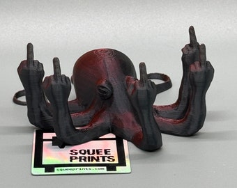 Fucktopus | Prank Gift | Middle Finger Octopus | Desk Companion