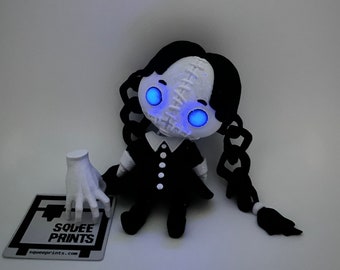Wednesday Addams with Thing | Creepy Voodoo Doll | Glow in the Dark