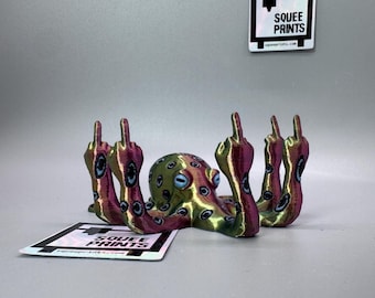 Blue Ringed Fucktopus | Prank Gift | Middle Finger Octopus | Glow in the Dark