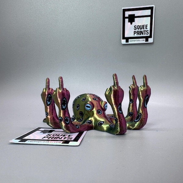 Blue Ringed Fucktopus | Prank Gift | Middle Finger Octopus | Glow in the Dark