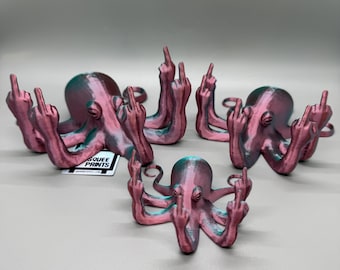 Middle Finger Octopus | Prank Gift | Desk Companion | 3D Printed