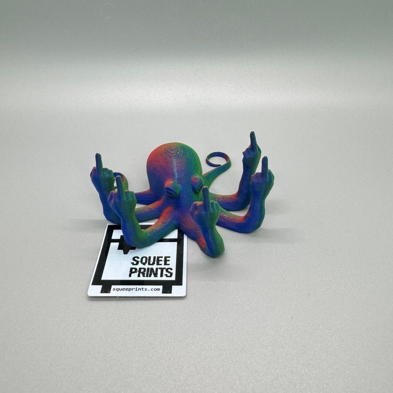 Fucktopus Prank Gift Middle Finger Octopus Desk Companion RGB Matte