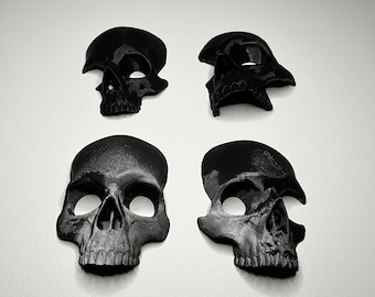 Skull Art | Gothic Wall Decor | 4 Piece