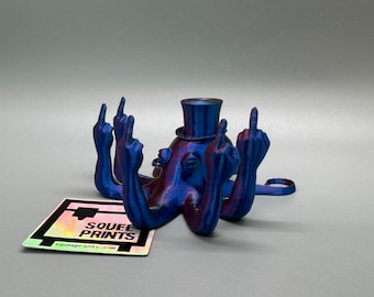 Sir Fucktopus | Prank Gift | Middle Finger Octopus | Desk Companion