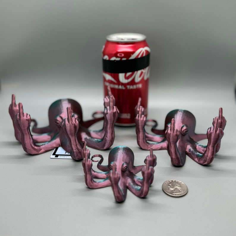 Fucktopus Prank Gift Middle Finger Octopus Desk Companion image 4