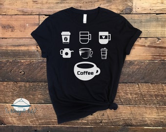 Coffee T-Shirt, Coffee Lovers Gifts, Funny Coffee Shirt, Christmas Gift for Coffee Addict, Iced Coffee T-Shirt, Gift for Her