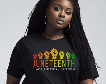 Juneteenth Graphic T-Shirt, June 19th 1865 Black American Freedom & Emancipation Shirt, BLM Black Lives Matter, Black History, Melanin Tee