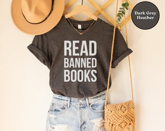 Read Banned Books T-Shirt, Freedom to Read Shirt, Gift for Reading Lover, Book Nerd, Librarian, English Teacher, & Bookworm, Book Lover Tee