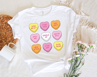 Swear Word Candy Hearts, Funny Candy Hearts Shirt, Funny Valentine Shirt, Valentine's Day Shirt, Sarcastic Valentine, Love Shirt, Gift