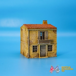地中海風住宅バリエーション3 - 歴史的ウォーゲームやジオラマ用に3Dプリントされています。