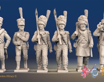 Napoleonic French Light Infantry Command - March Attack, Shako - Multiple Scales