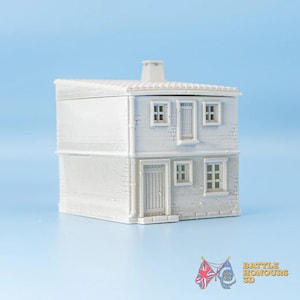 地中海風住宅バリエーション4 - 歴史的ウォーゲームやジオラマ用に3Dプリントされています。