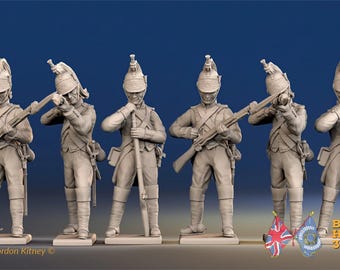 Napoleonic French Dismounted Dragoons - Loading and Firing - Multiple Scales
