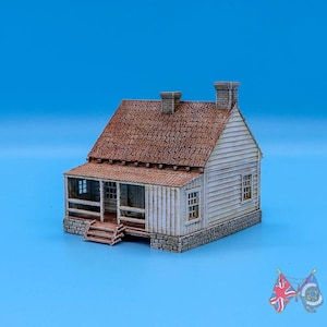 Meade's Headquarters Terrein "Leister Farmhouse" - Gettysburg (Amerikaanse burgeroorlog) - 3D-geprint voor historische wargaming en diorama's.