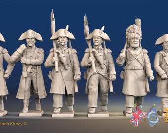 Napoleonic French Line Infantry Command - March Attack, Bicorne and Greatcoat - Multiple Scales