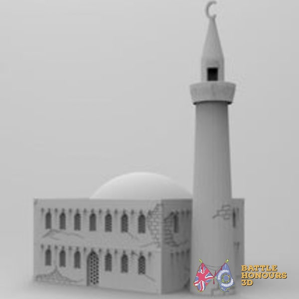 Minaret et mosquée - 6 mm, 10 mm, 15 mm, 20 mm, 25 mm, 28 mm (jeux de guerre, jeux de guerre historiques, jeux de table)