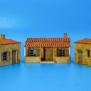 Edificios rurales mediterráneos: impresos en 3D para juegos de guerra históricos y dioramas.