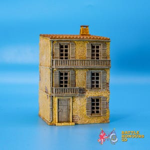 地中海風住宅バリエーション1 - 歴史的ウォーゲームやジオラマ用に3Dプリントされています。
