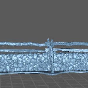 Split‑Rail & Stone Wall Fence Variant 3 Terrain (American Civil War) - 3D Printed for Histotical Wargaming  Dioramas.