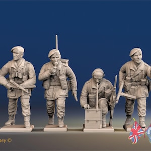 British Royal Marine Commando Green Beret Command - 3D Printed for Histotical Wargaming & Dioramas.